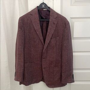 Joseph Abboud Burgundy Linen Sport Coat Classic Tailored Design